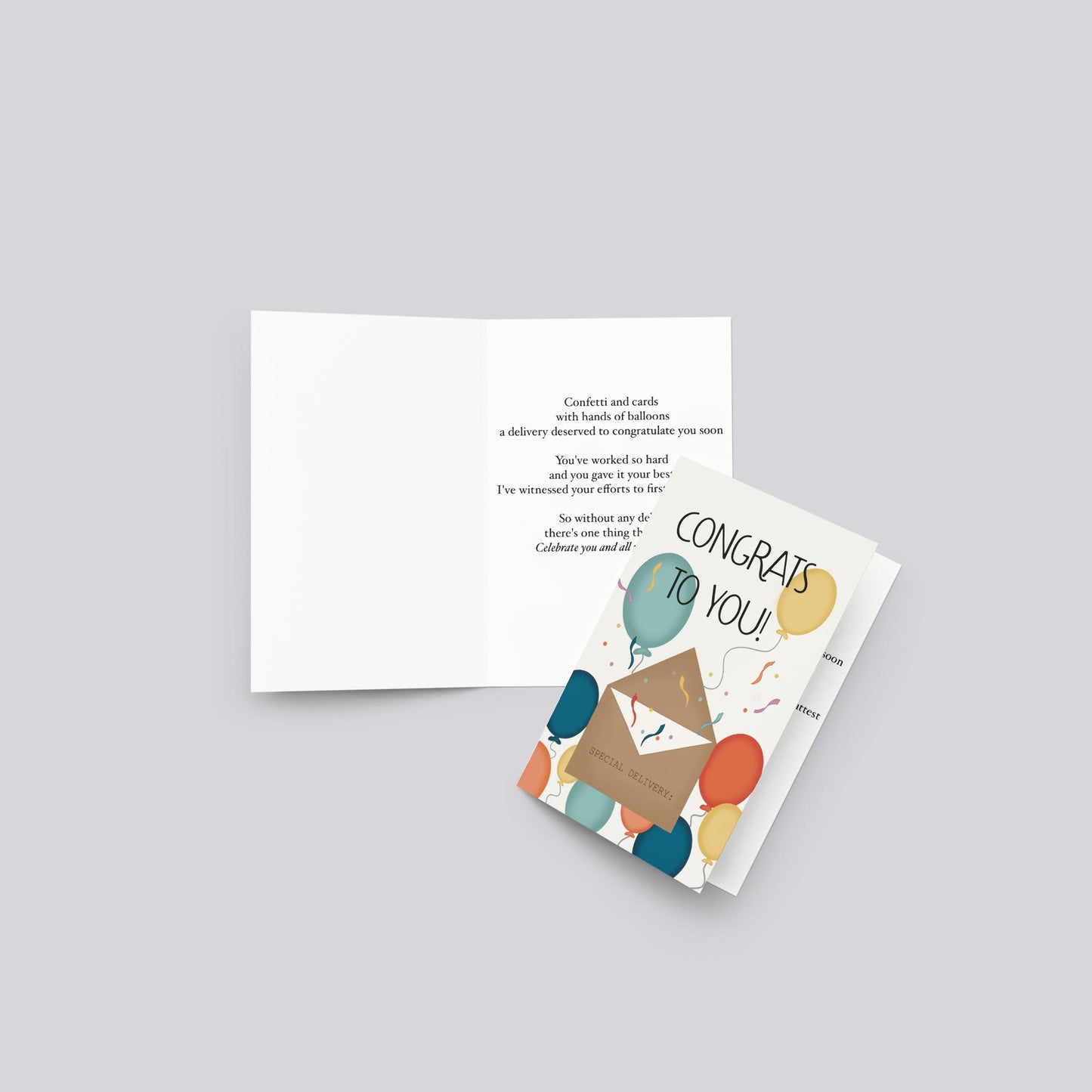 "Congrats To You/ Special Delivery" Congratulations Greeting Card