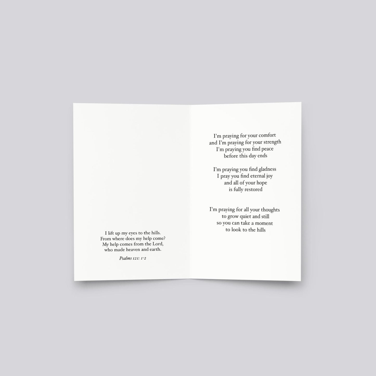 "Look to the Hills" Sympathy Greeting Card