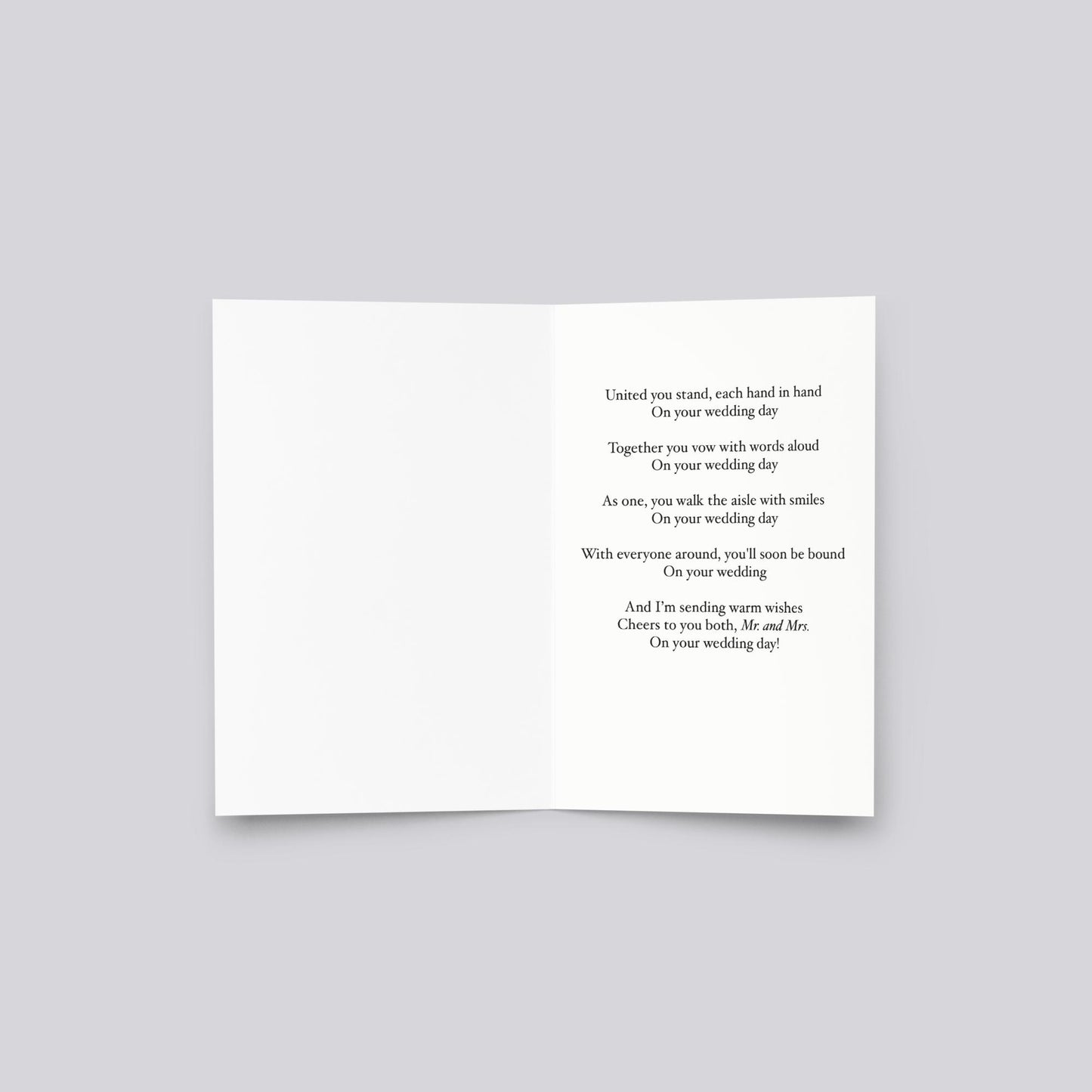 "On Your Wedding Day" Wedding Greeting Card