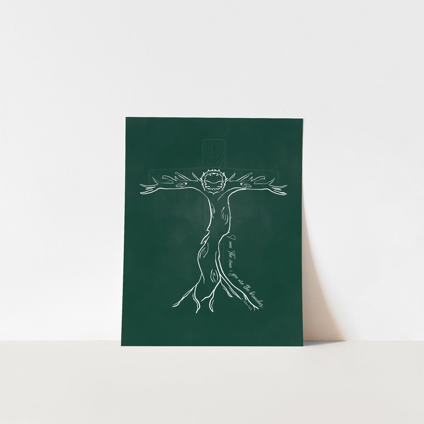 The Cross - Bearing Vine John 15:5 Art Print  (Pasture Green)