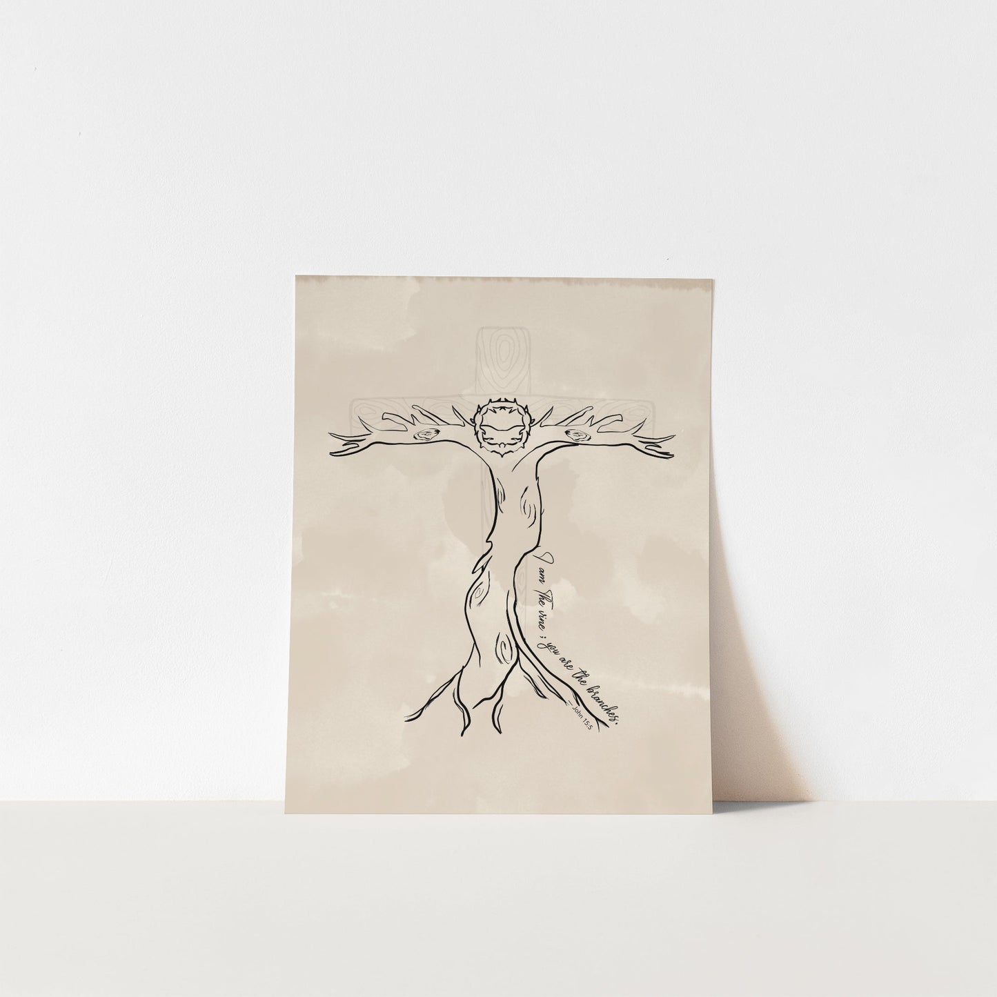 The Cross - Bearing Vine John 15:5 Art Print  (Marble)